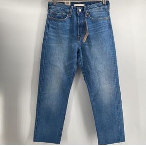 Levi's Wedgie Raw Hem High Waist NWT medium wash sz 27 99% cotton